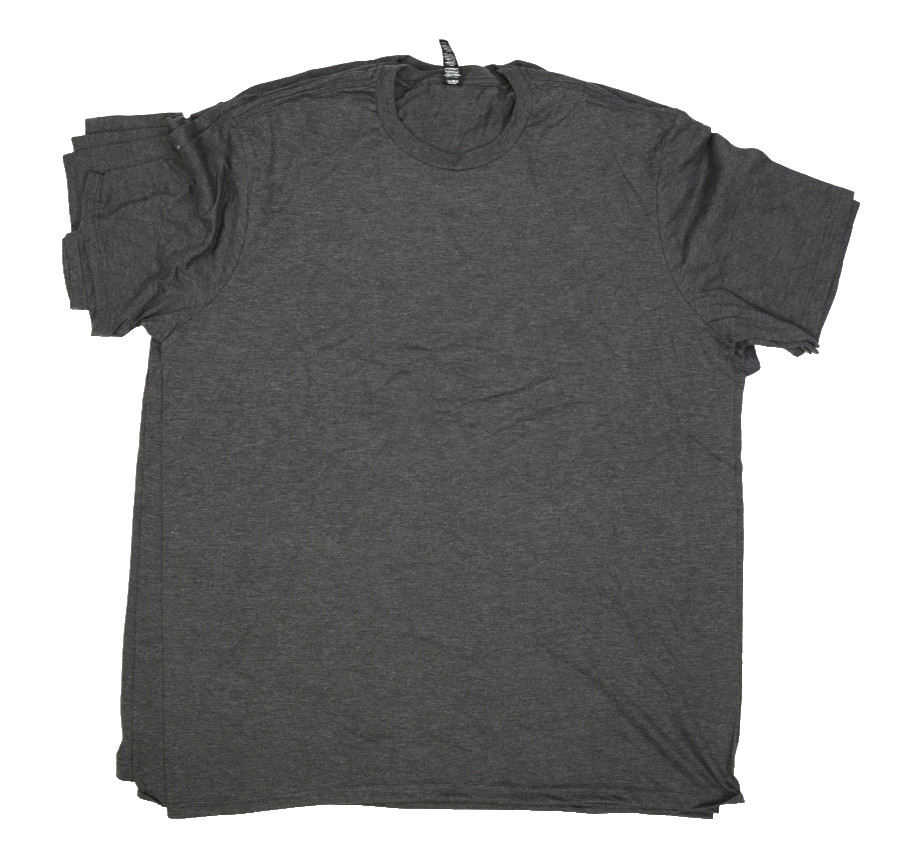 Lot of 3 District Mens Dark Gray Short Sleeve Perfect Tri Blank Tee T-Shirts 4XL gallery
