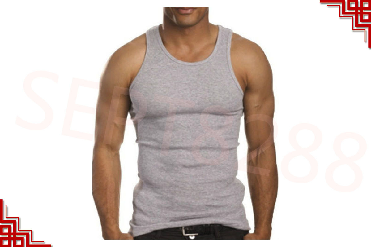 3-12 Packs Mens 100% Cotton Tank Top A-Shirt Undershirt Ribbed Black White Gray gallery
