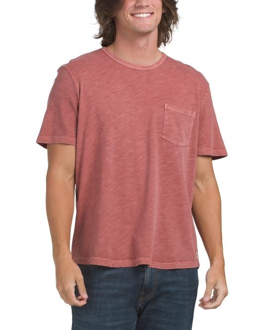 Marine Layer Vintage Heavy Slub Pocket Tee Marsala Men's T Shirt Large gallery