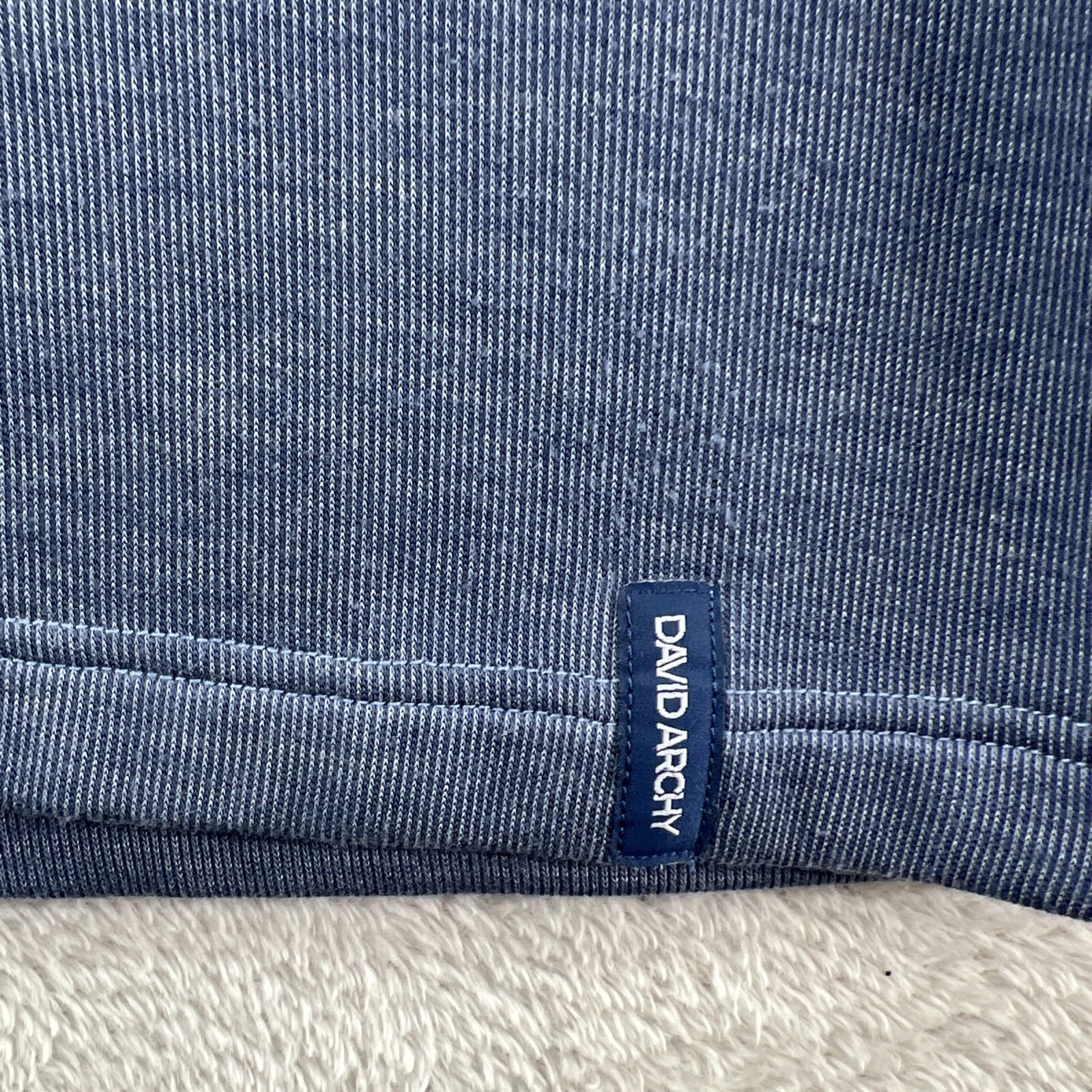 David Archy Shirt Men’s Medium Blue Crew Neck Thermal Long Sleeve gallery