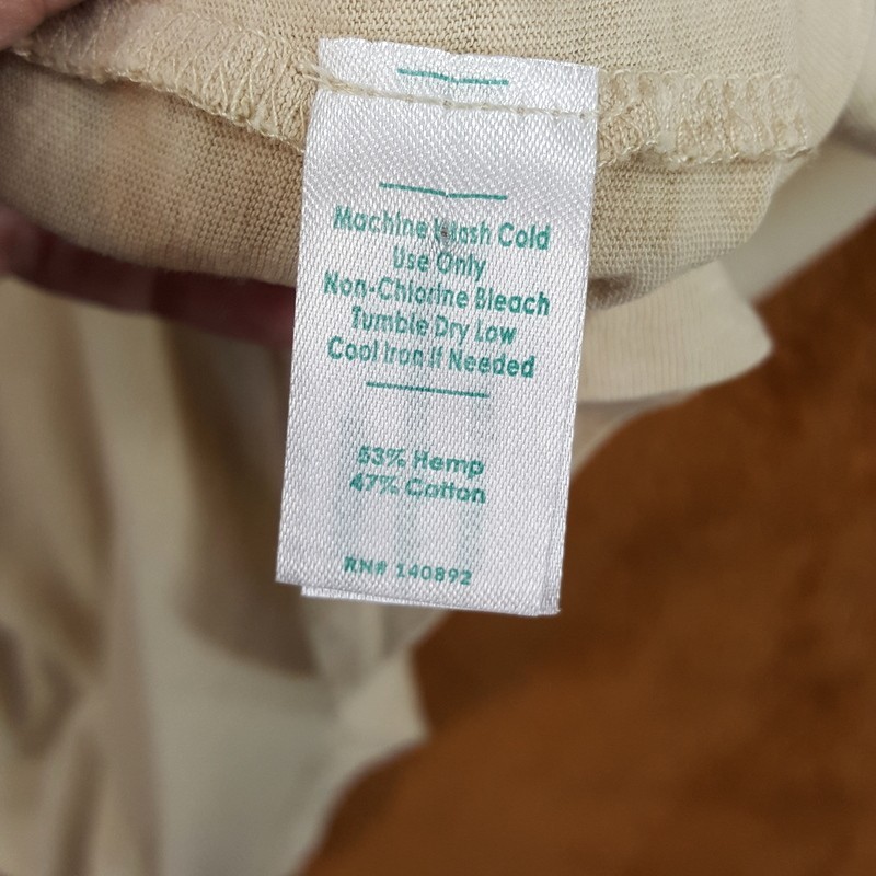 MARINE LAYER Shirt Mens Large Tan Pullover Slub Pocket Tee Hemp Blend gallery