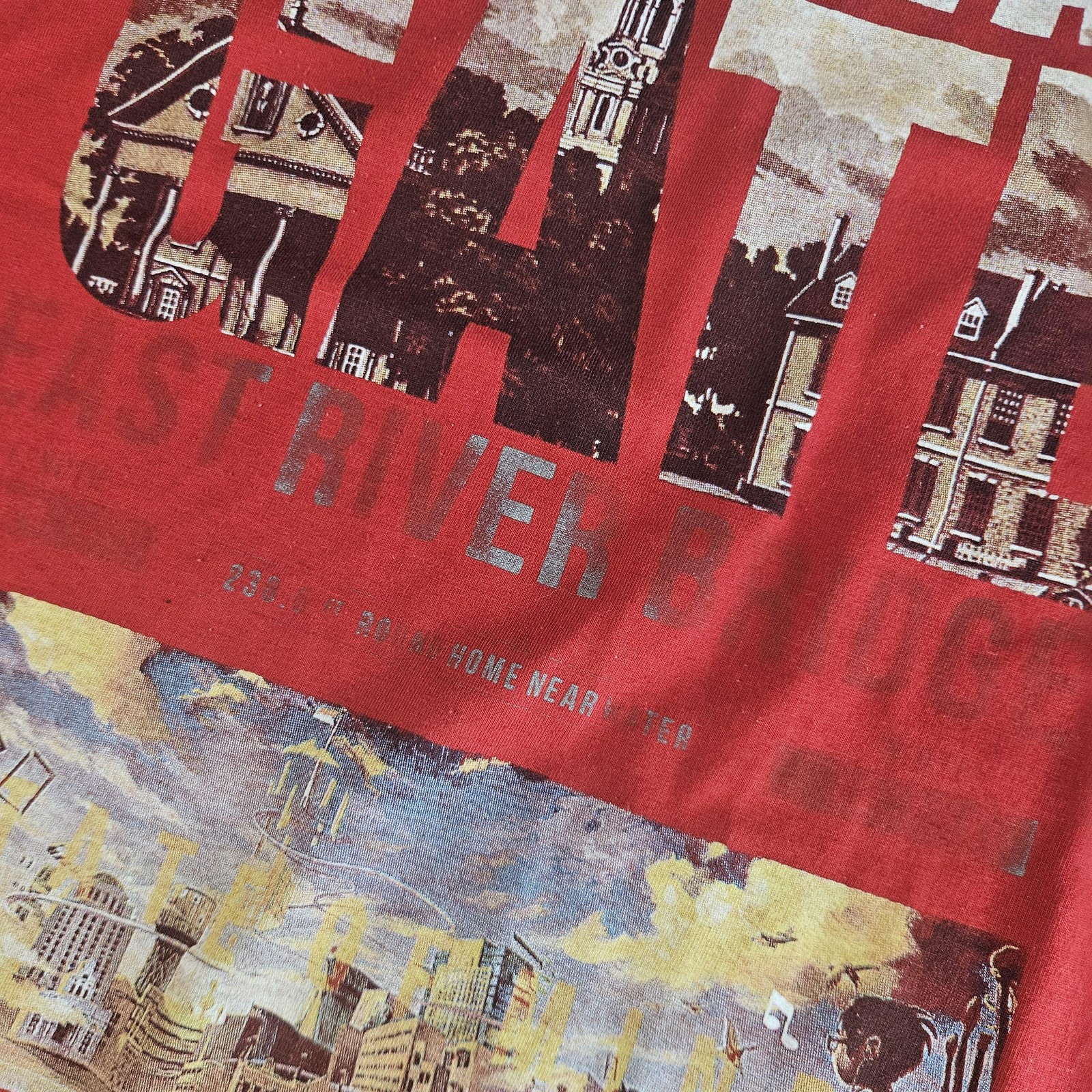 Array Shirt Mens Extra Large Red Highway Gate Graphic T-Shirt Bicycle Cityscape gallery