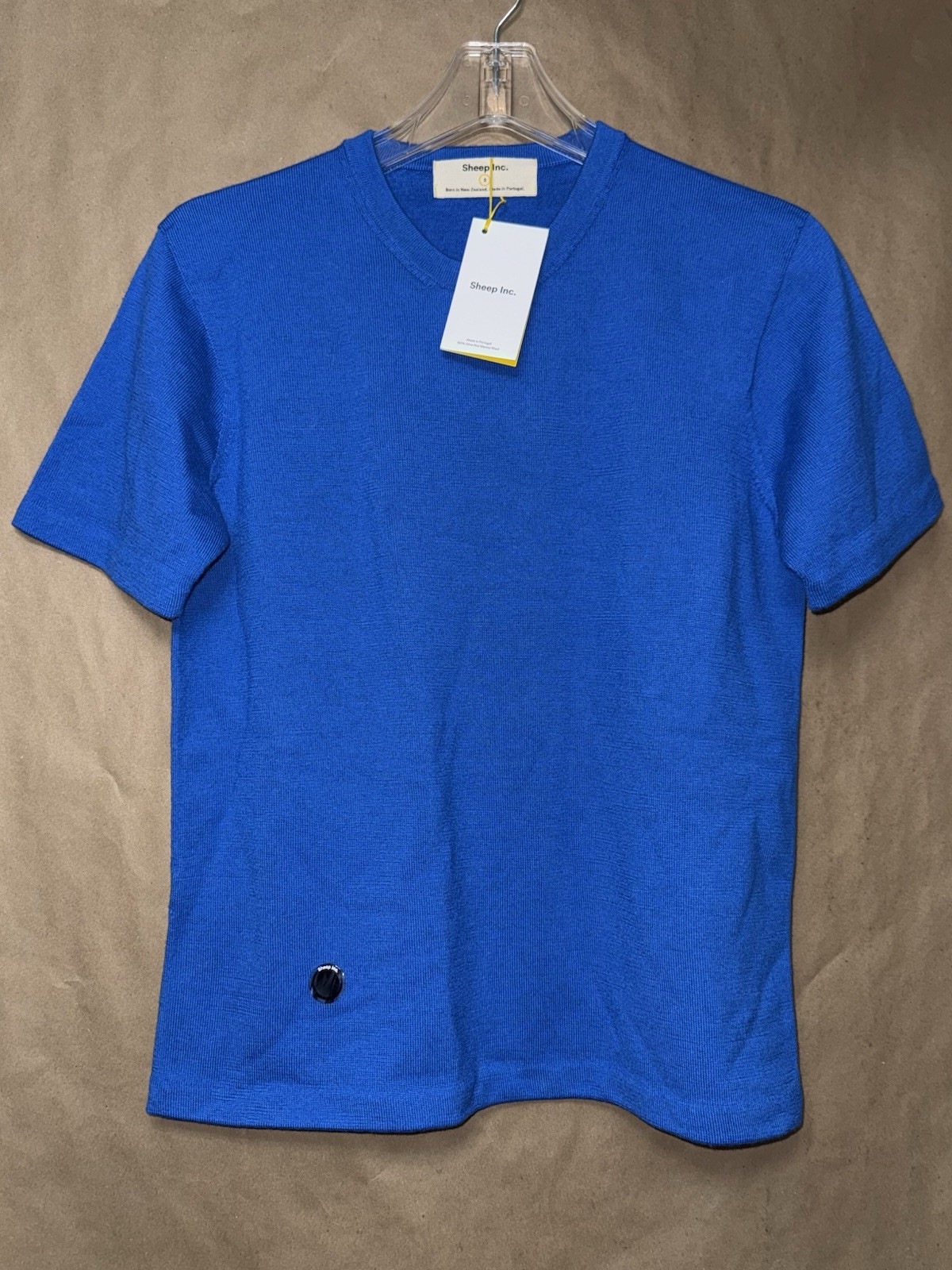 Sheep Inc. 100% Merino Wool T-Shirt Cobalt Blue Small