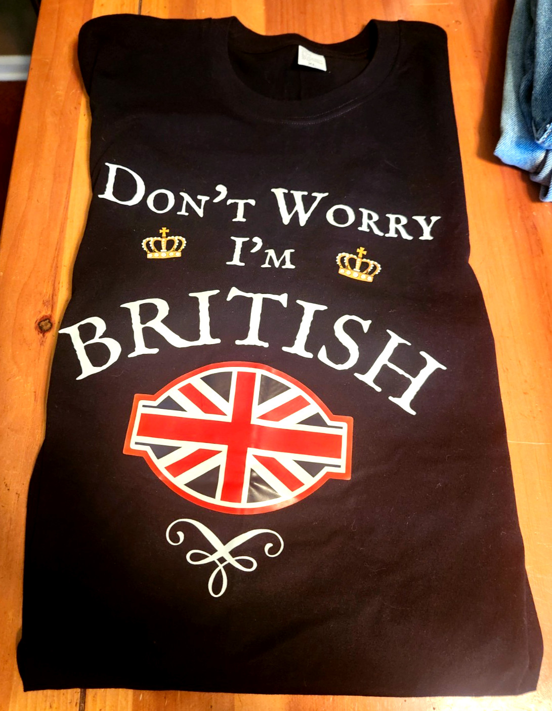 Don't Worry I'm British T-Shirt with Union Jack Flag XL made in China gallery