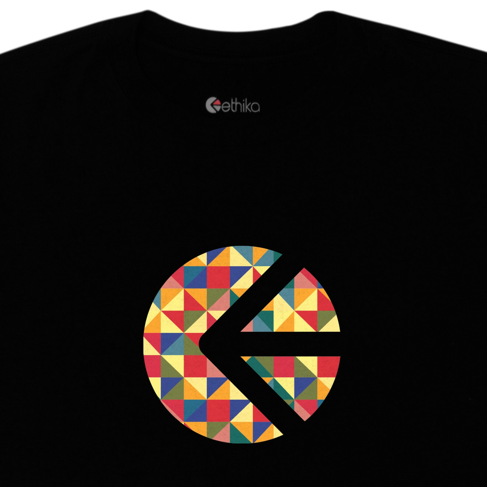 Ethika Prism Logo T-shirt - Classic Fit - Long Length Black Tee - Size Small gallery