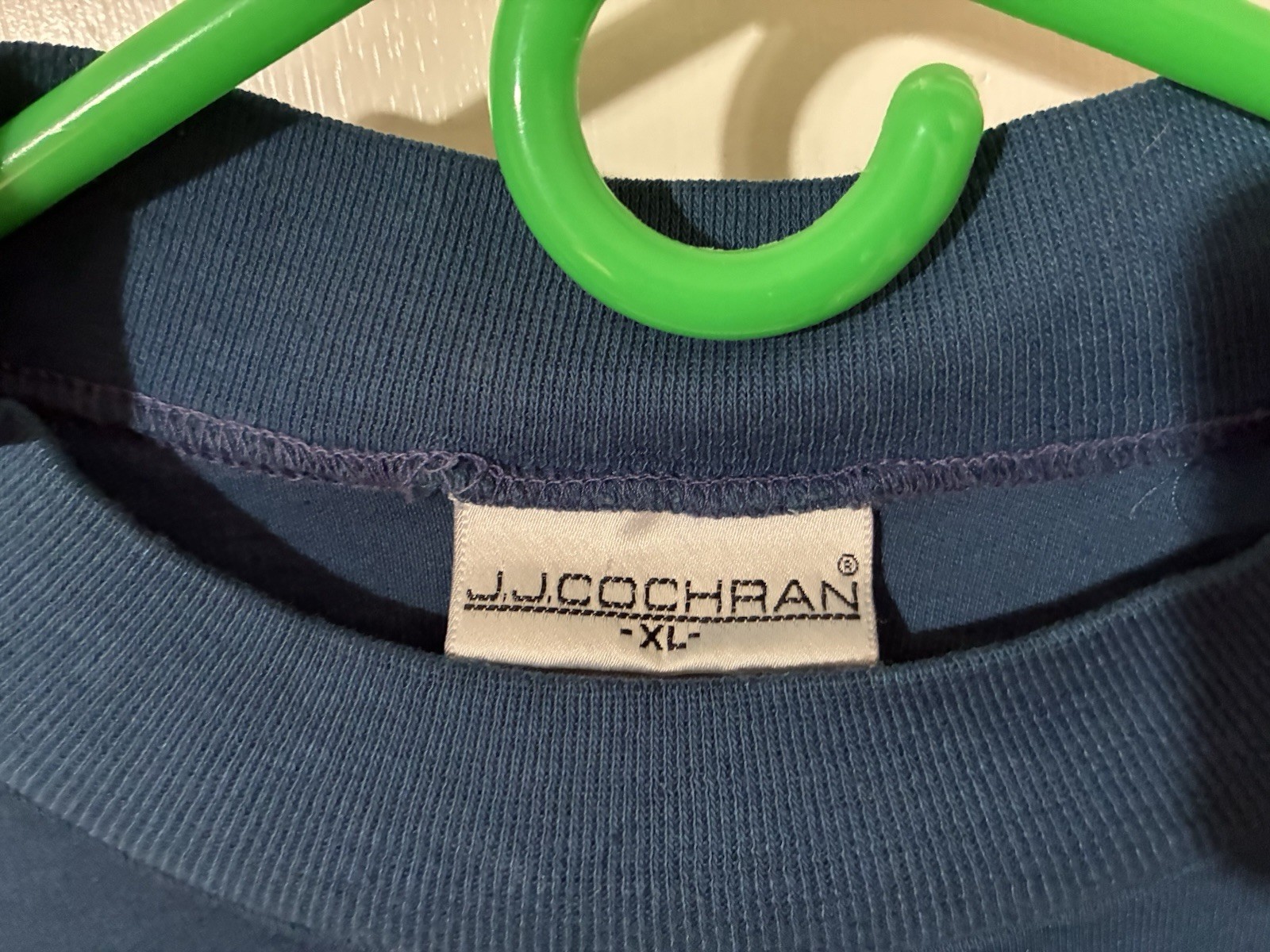 JJ Cochran Brand Adult XL Blue Poly/Cotton Blend Long Sleeve Pullover Shirt gallery