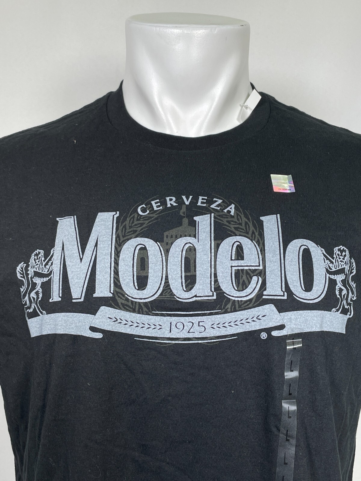 Modelo Cerveza Beer Mexico Black Logo T-Shirt Men's LARGE NWT gallery