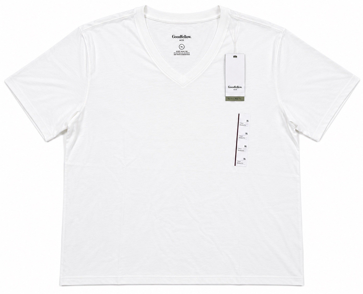 Goodfellow Every Wear V-Neck T-Shirt Men's XL White NWT Cotton Blend Tee gallery
