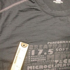 QOR Black Merino Wool Nylon Blend Crew-Neck T-Shirt Men’s M Short Sleeve Holes*