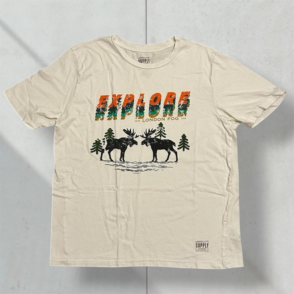 London fog white graphic tee