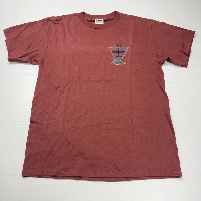 Vtg Tultex USAF F7F-2 Tigercat Fighter Jet Aviation Challenge Mens Shirt L Red