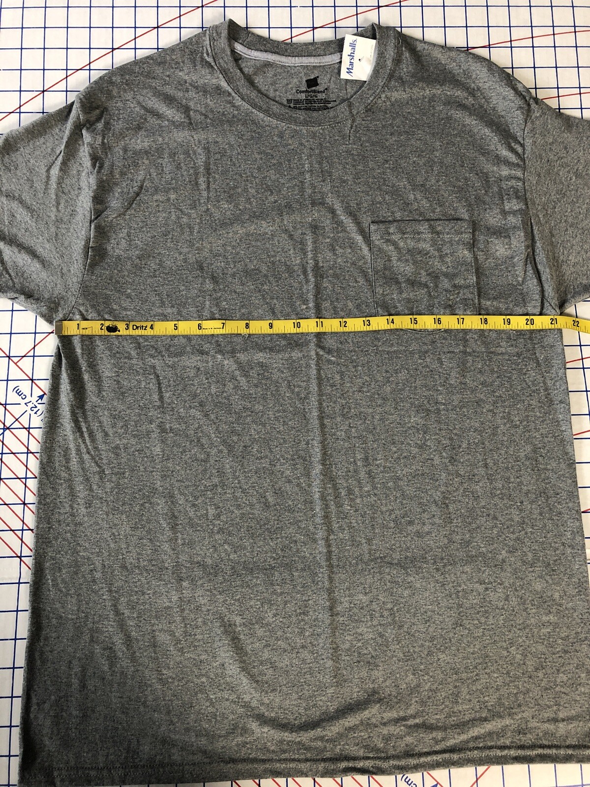 Hanes Comfortblend Pocket T-Shirt Gray Large gallery