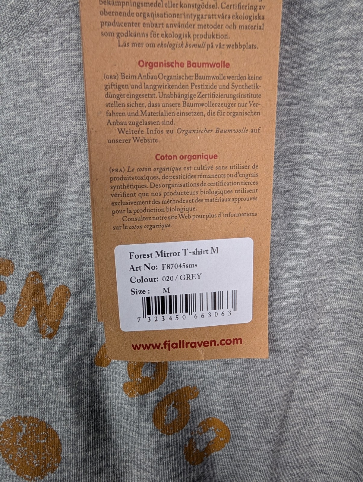 NWT FJALLRAVEN Forest Mirror T-Shirt Sz M Short Sleeve Organic Cotton Sample gallery