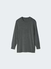 [2PCS SAME COLOR] UNIQLO HEATTECH T-Shirt 472909 Crew Neck Long-Sleeve Men New