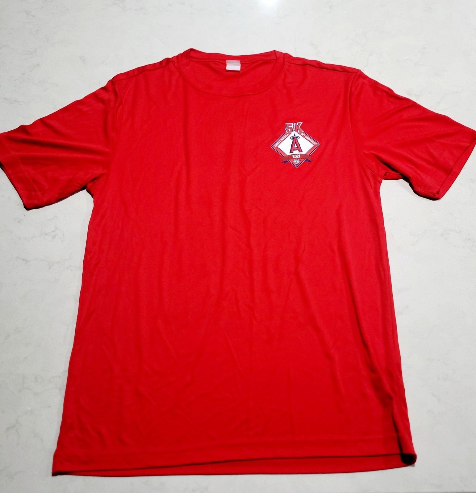 Angels Baseball 5K 2021 Marathon Running Active Gym Shirt Size Unisex Small NWOT gallery