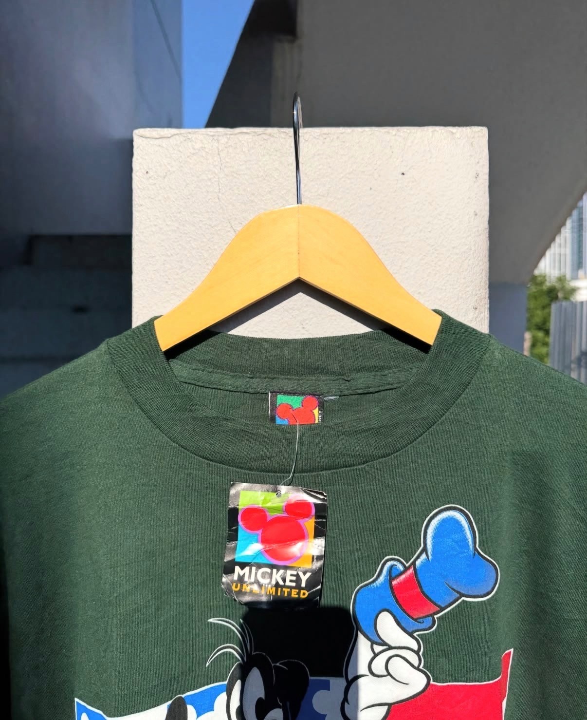 Vintage 90s Disney Mickey Mouse & Friends USA Flag Graphic T-Shirt Green XL gallery