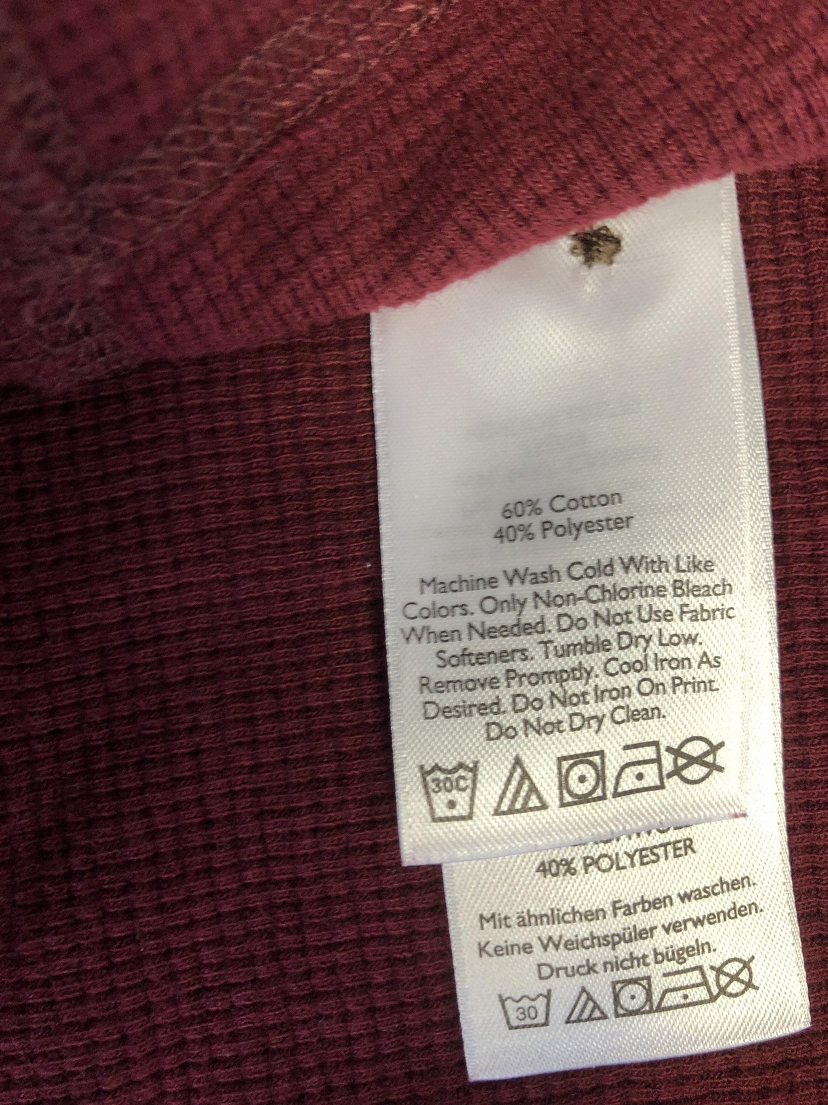 Eddie Bauer Henley Shirt Mens Medium Red Thermal Waffle Long Sleeve Tagless Tee gallery