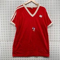 VTG 70s Bantam Shirt Red Single Stitch Coach’s Whistle Fit Large 21.5×29 EICH