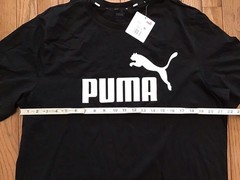NWT Puma Essential Graphic Logo Tee Shirt Men X-Large Black Short Sleeve Summer