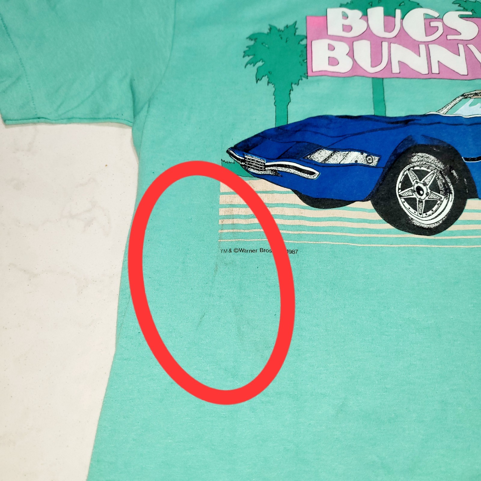 VTG 80s Bugs Bunny Miami Vice Looney Tunes 1987 Made In USA 80s L Teejays Tag gallery