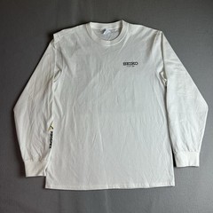 Seiko Divers 200 Prospex Watch Graphic Long Sleeve Shirt White 2 Sided Men’s L