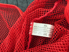 Manstore Mens Mesh Showstopper Red Polymide & Elastic T-Shirt Top Size XL