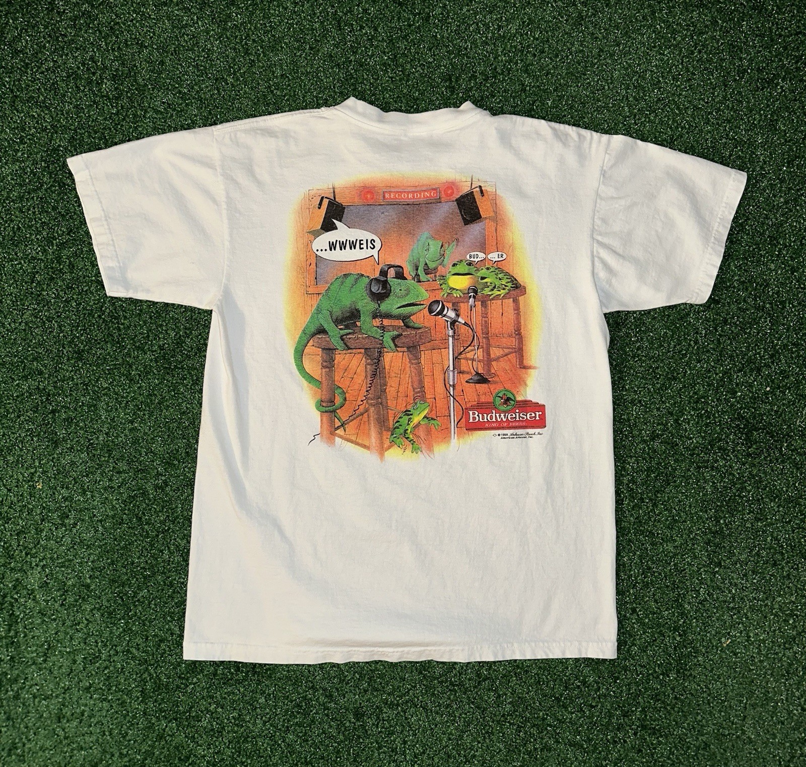 Vintage 90s Budweiser Chameleon Promo Tee Size L