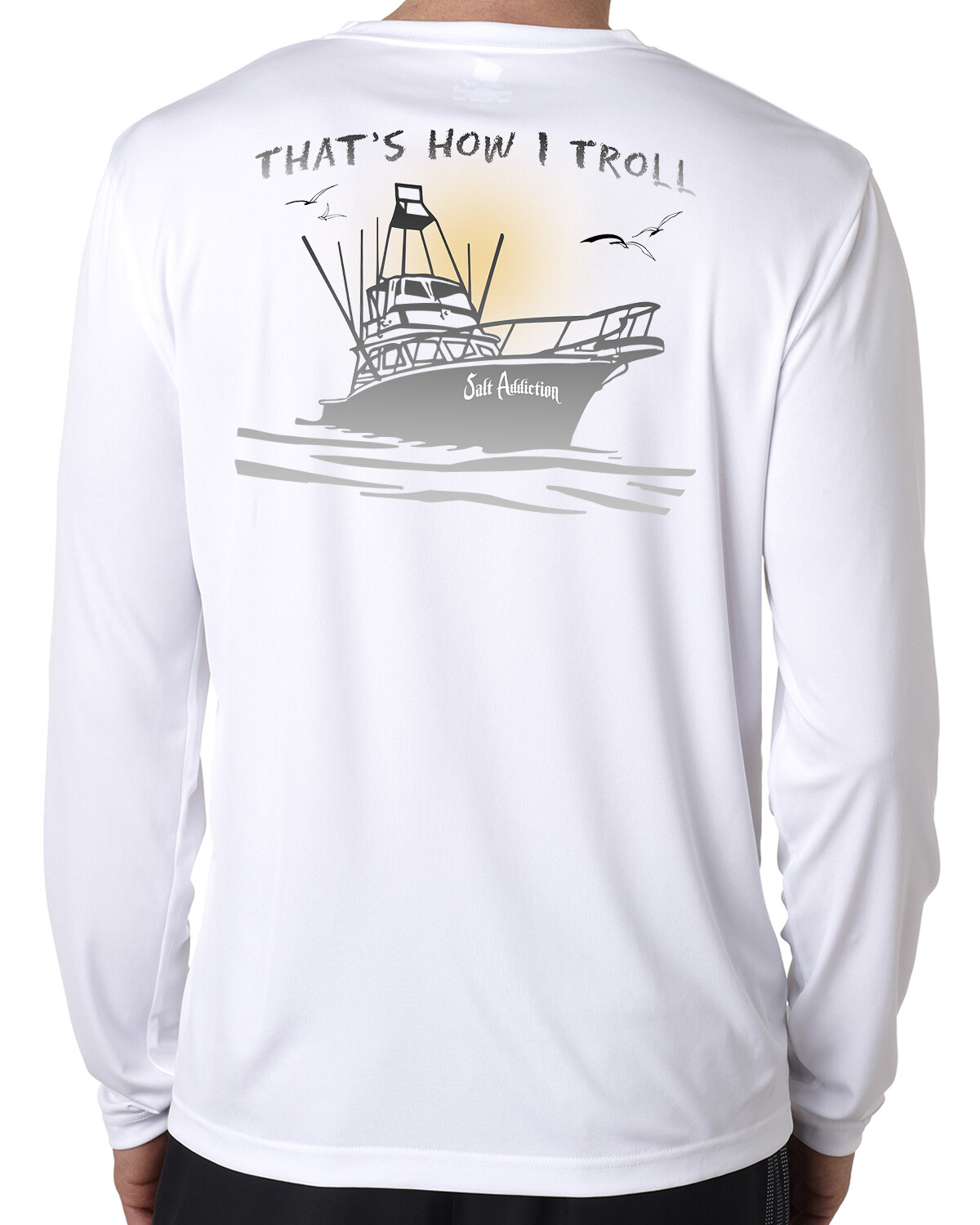 Salt Addiction long sleeve microfiber Trolling fishing t shirt uv upf 50+ fish gallery