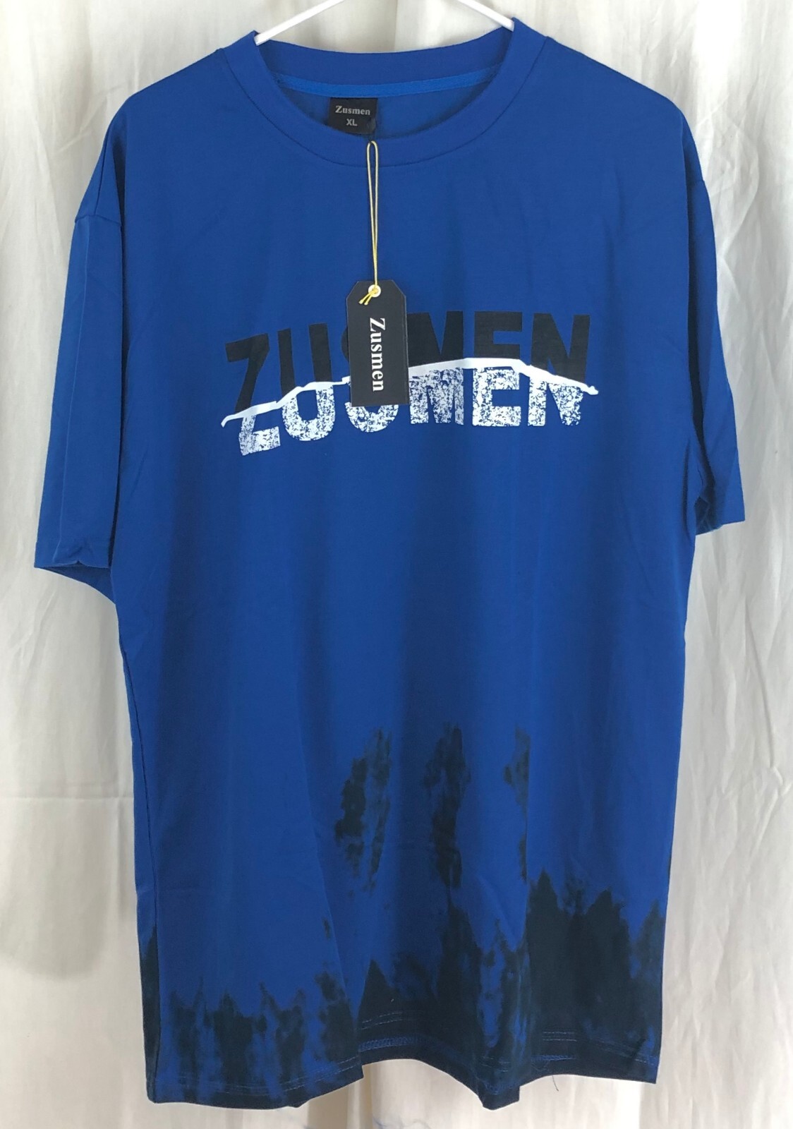 Zusman Mens Short Sleeve Crewneck Dye Bottom Polyester T-Shirts Size XL 3 PACK