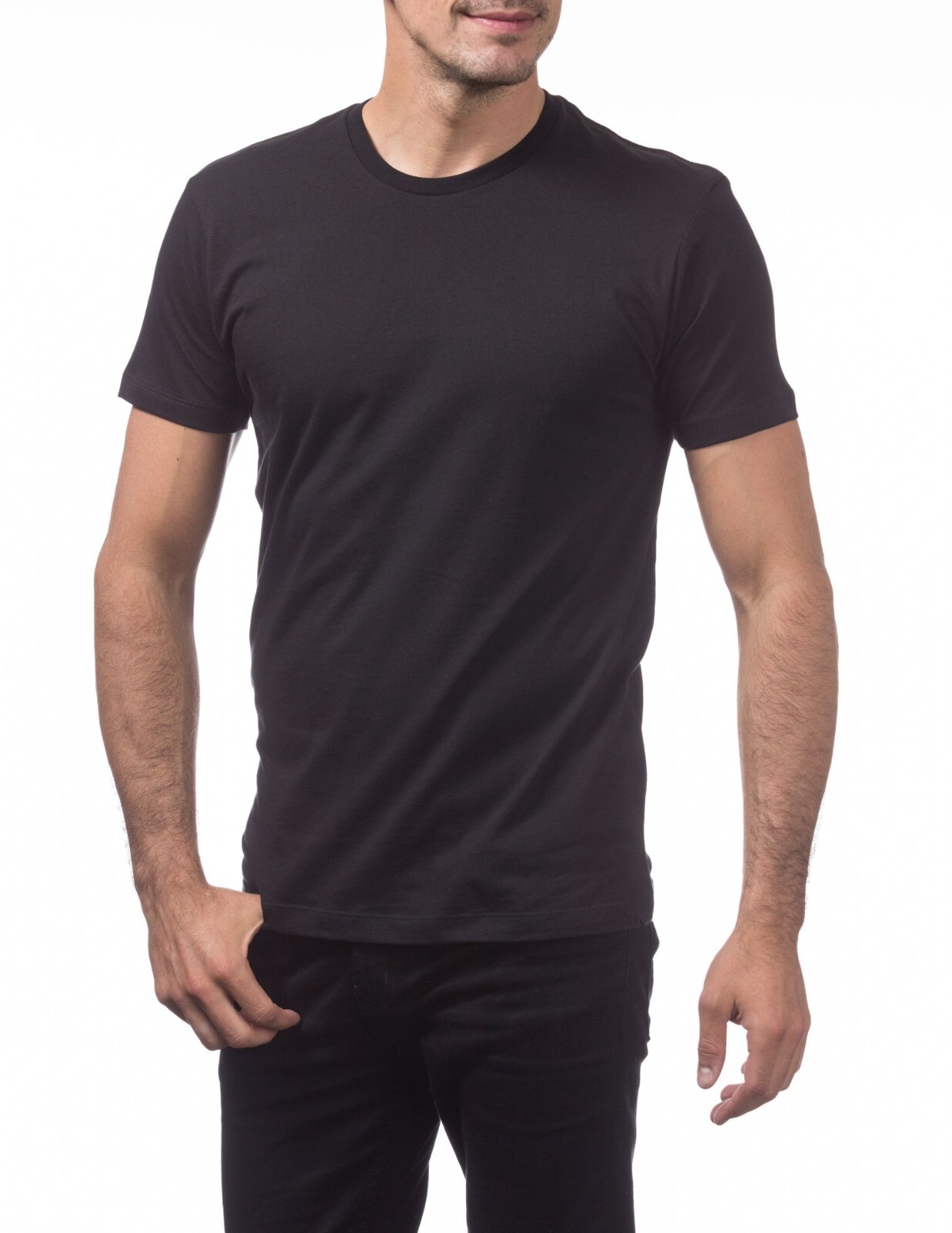 PRO CLUB MENS LIGHTWEIGHT T SHIRTS 4 X-Large BLK WHITE gallery