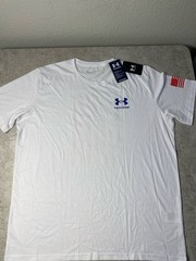 Under Armour Freedom Men’s 2XL White USA Flag Graphic T-Shirt NWT Short Sleeve