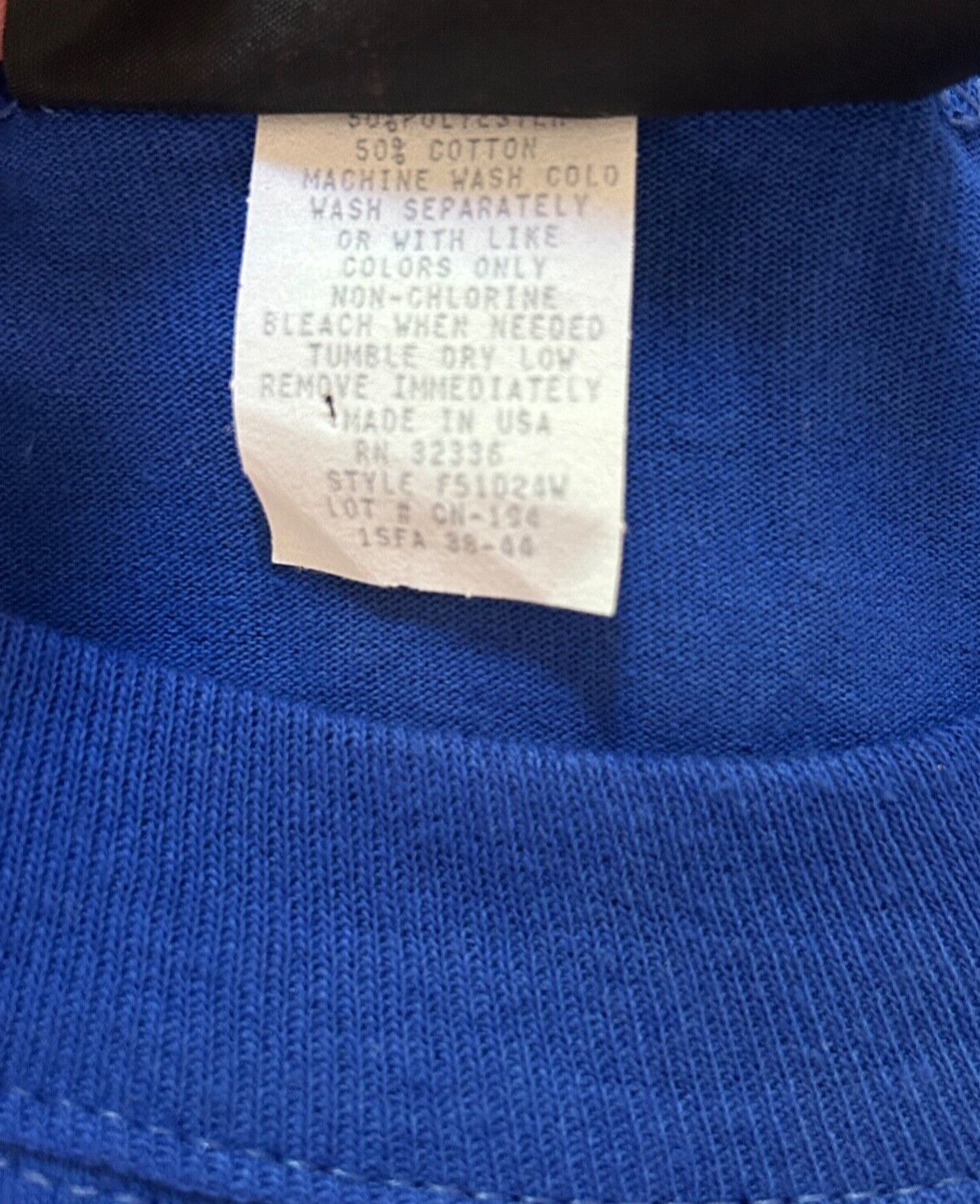 VTG Carlton Tee Shirt Mens Blue 2XL Ribbed Cuff Short Sleeve 80s T-Shirt USA gallery