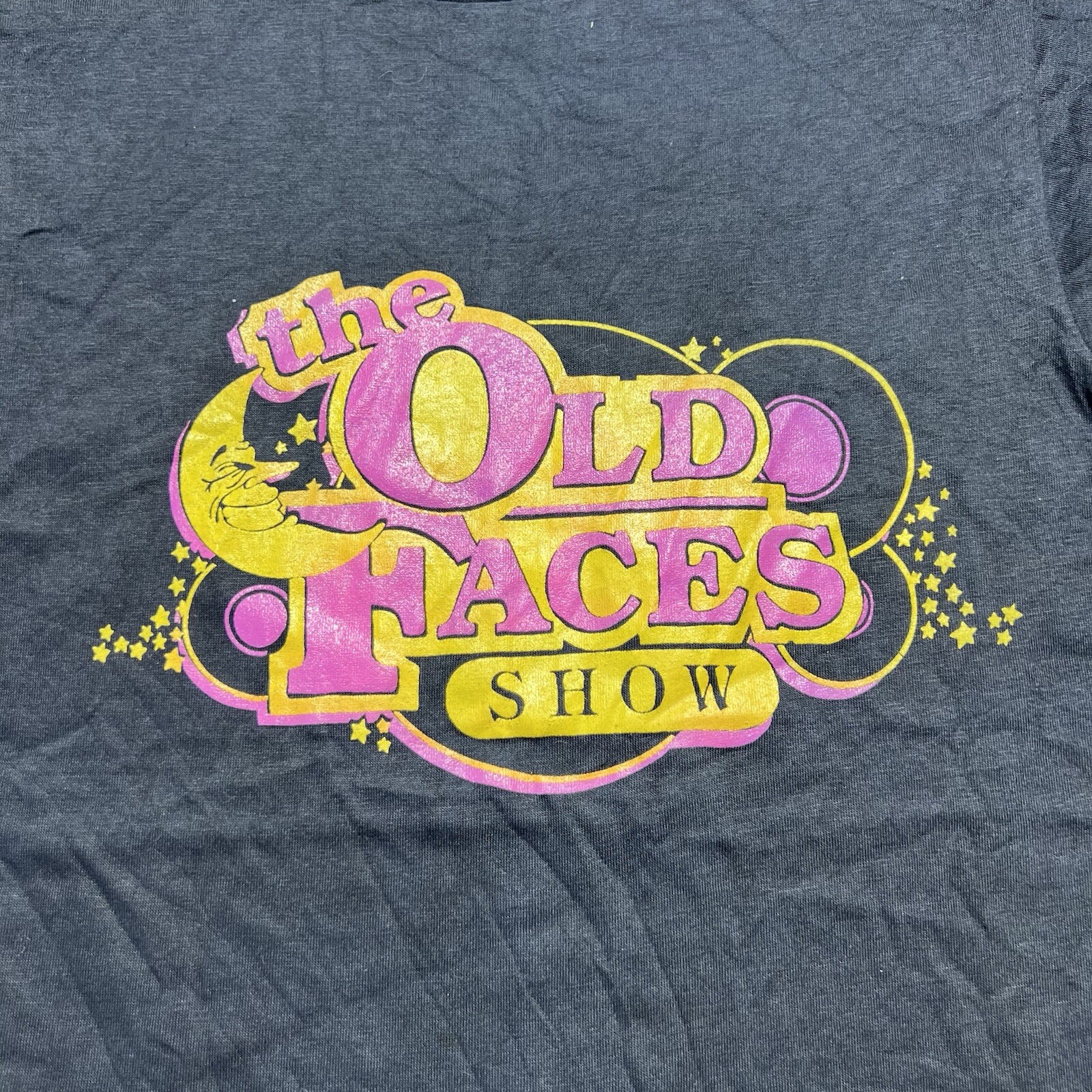 Vintage 80s 90s The Old Faces Show Tv Promo Art Moon Shirt Size Small gallery