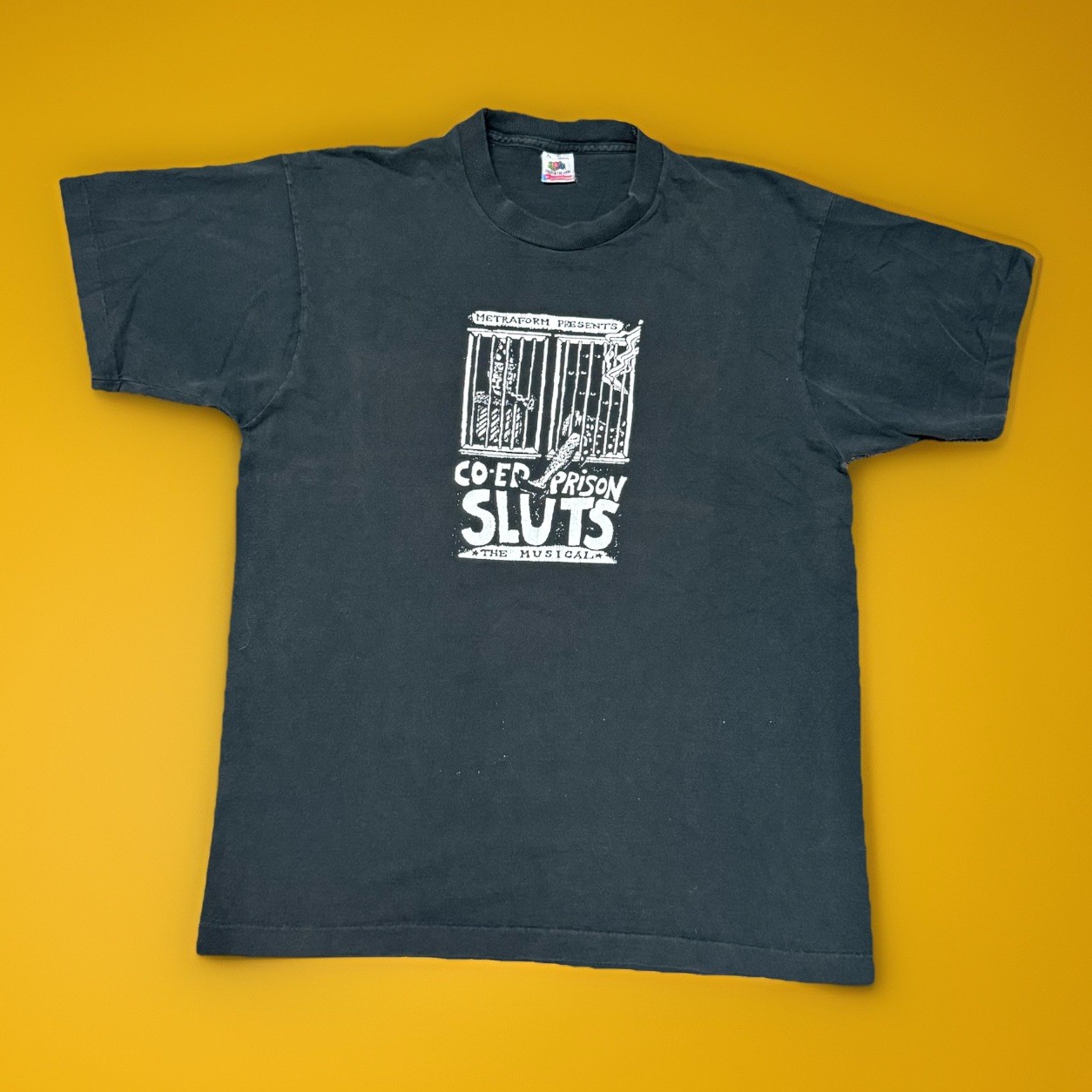 Vintage Co Ed Prison Sluts The Musical T Shirt Rare 90s XL Annoyance Theater