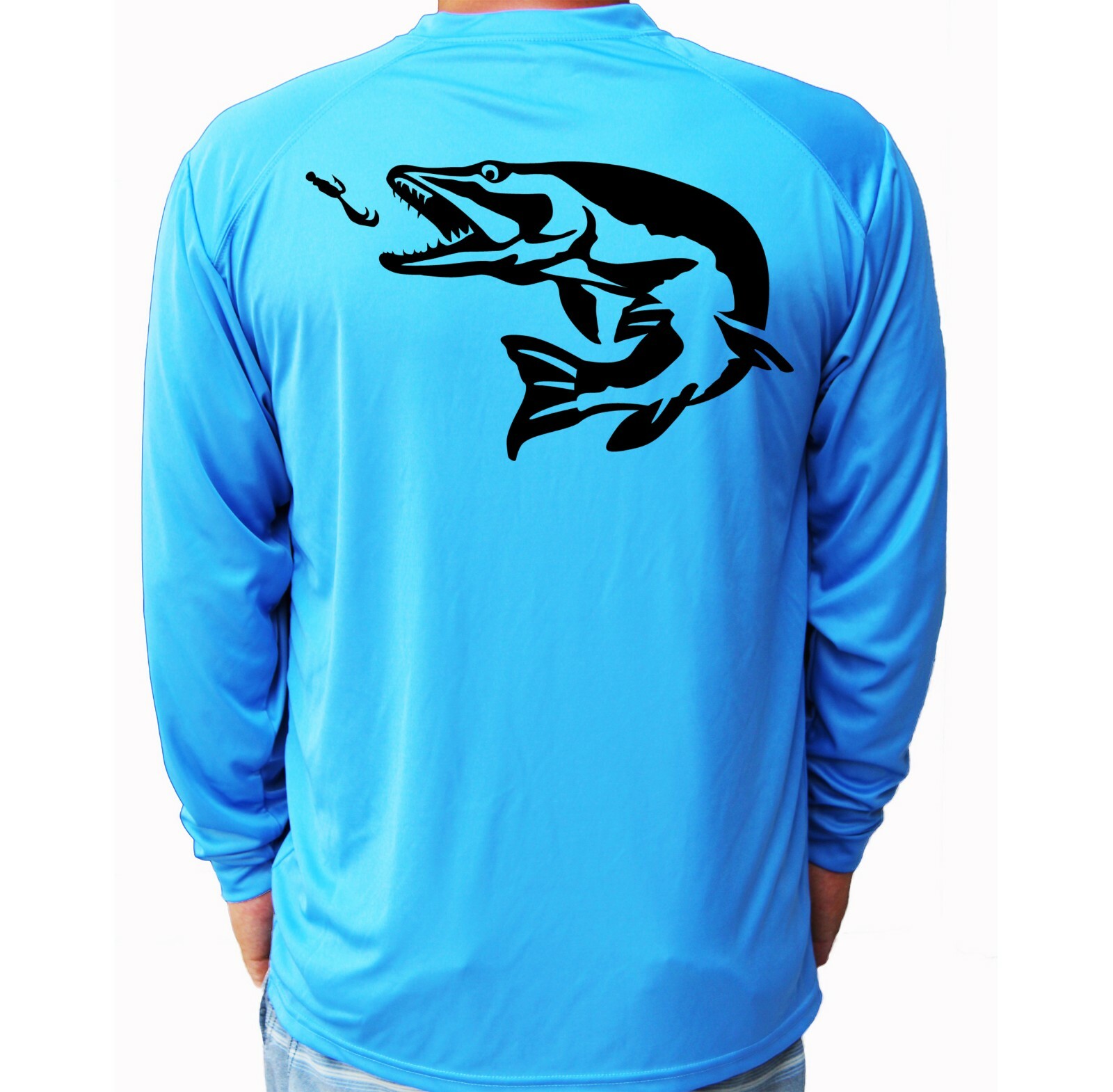 Pike Fish Fisherman Sport Long Sleeve UPF 30 T-Shirt Fishing Boat UV Protection gallery