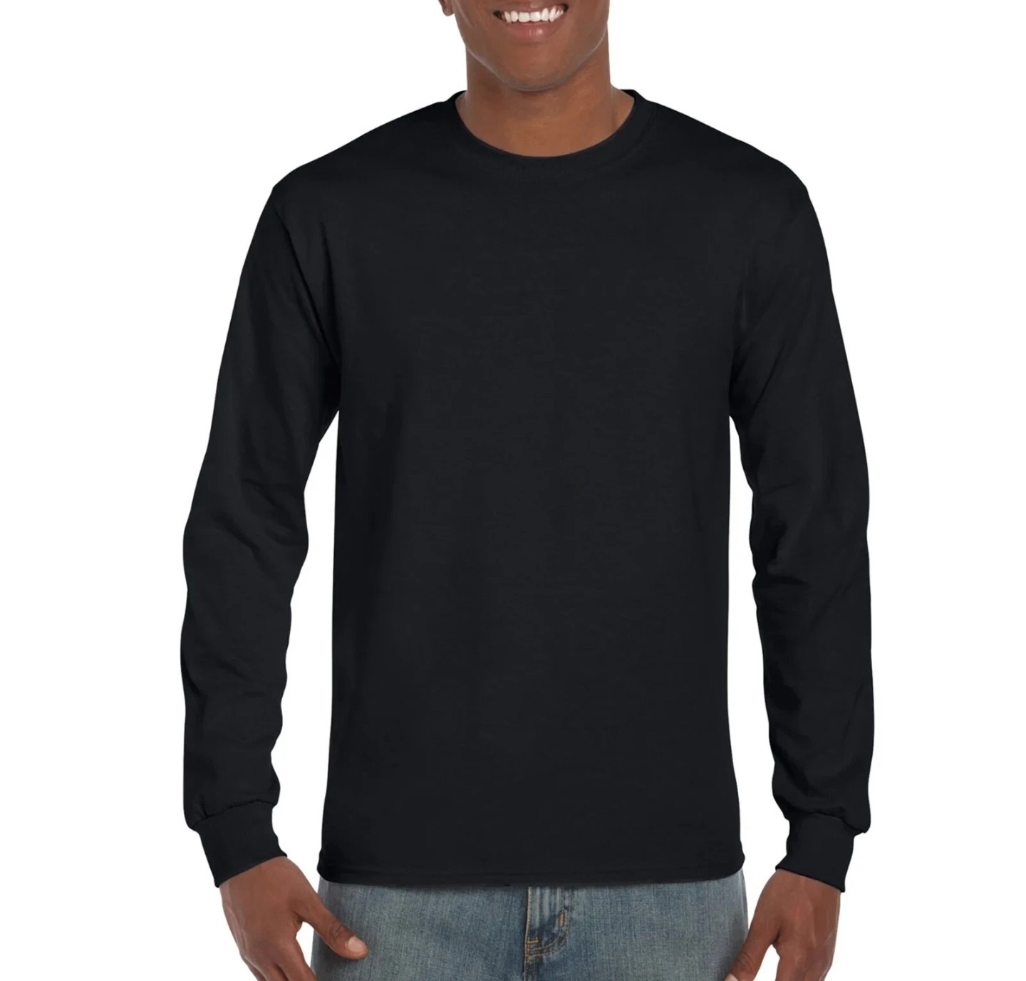 Gildan Adult Ultra Cotton Long Sleeve T-Shirt G2400 Black (4 Pack) LARGE ONLY gallery