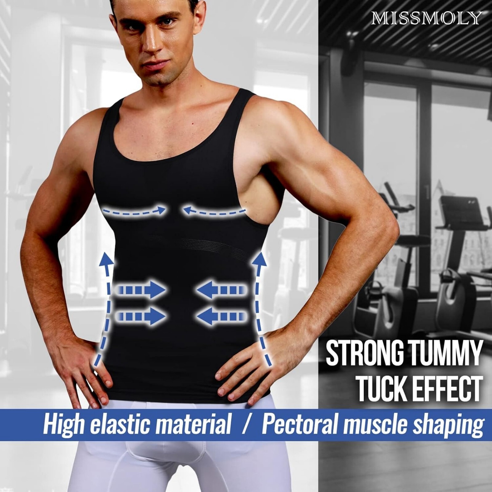 Fajas Colombianas para Hombres Men Compression Body Shaper Abdomen Control Tank gallery