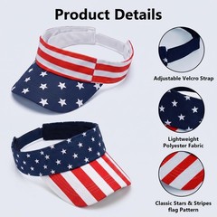 2-Pack American Flag Sun Visor Hat for Women & Men, 2026 World Cup USA Visor …