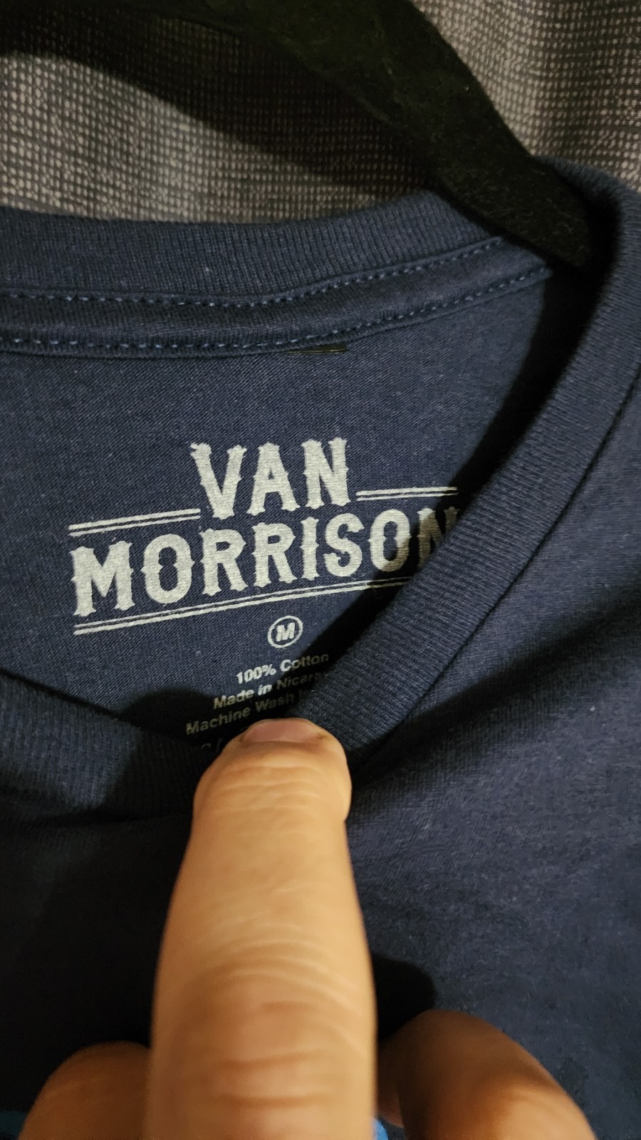 Van Morrison U.S. Tour '23 Double-Sided Graphic Tee Blue Cotton Crew Neck M gallery