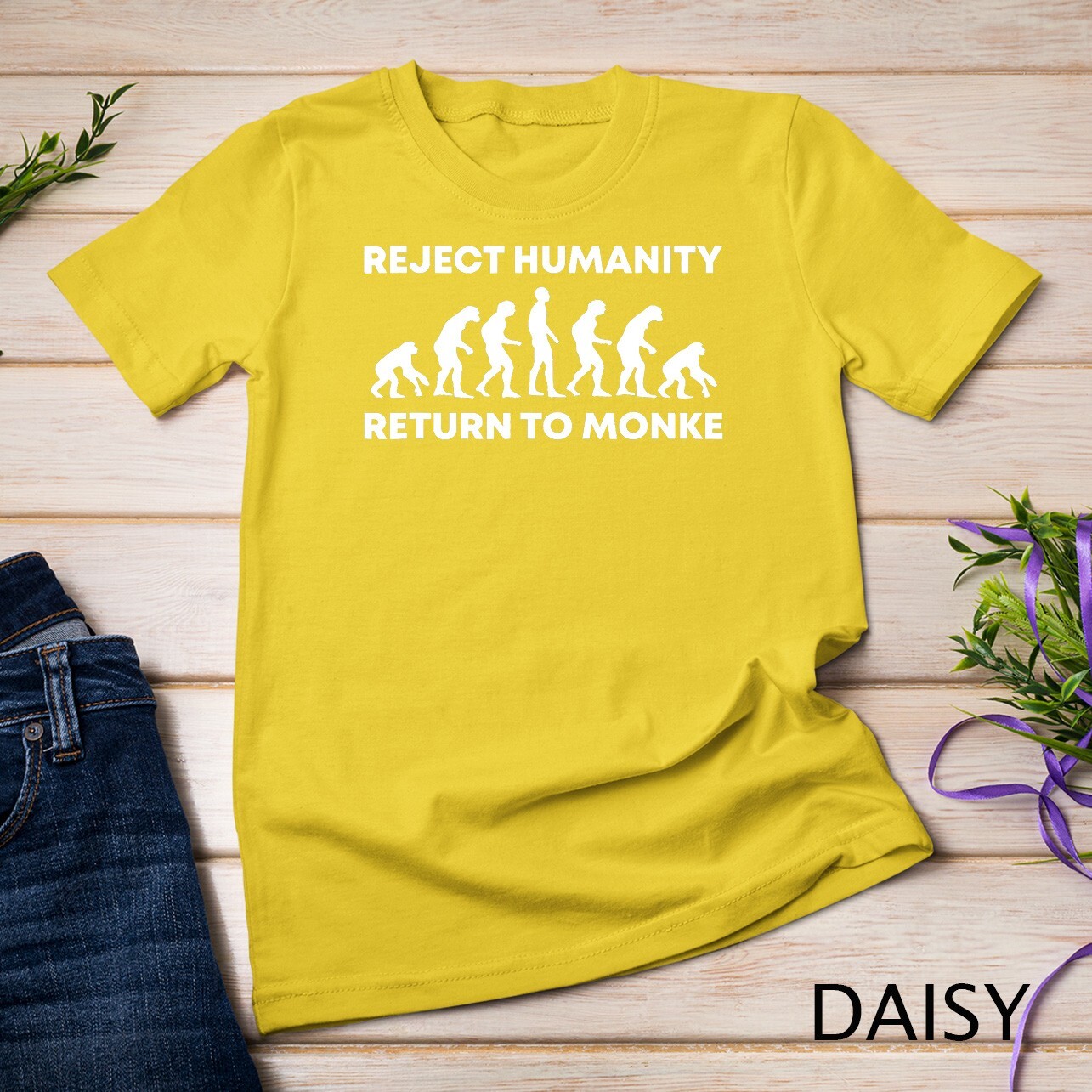 Reject Humanity Return To Monke Funny Meme Monkey Evolution Unisex T-shirt gallery