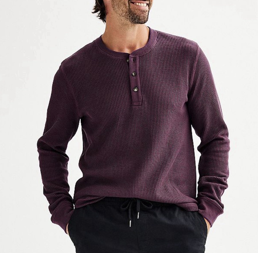 Sonoma Goods For Life Essential Long Sleeve Waffle Henley