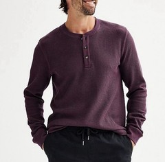 Sonoma Goods For Life Essential Long Sleeve Waffle Henley