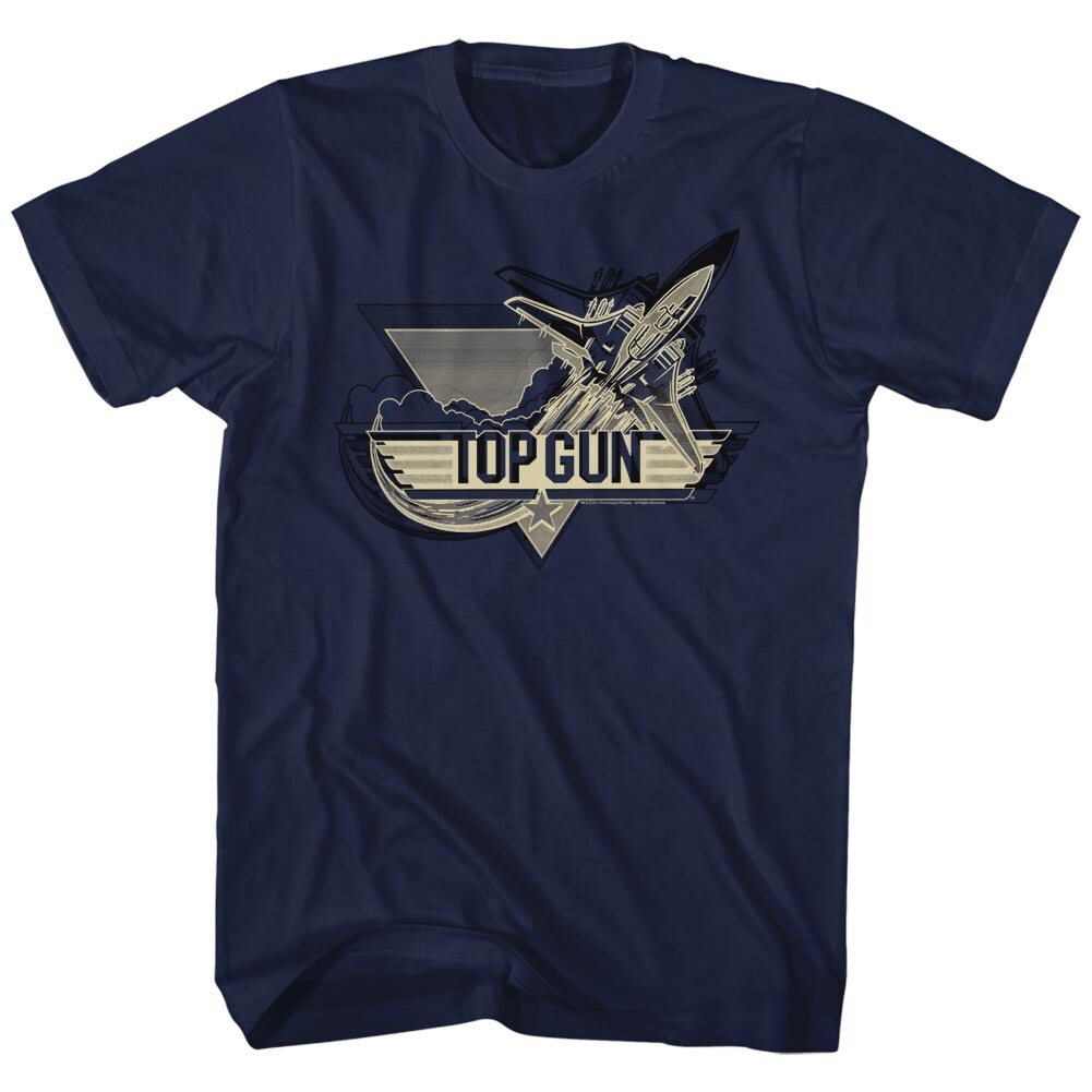 Top Gun Movie F14 Fighter Jet Flying Through Clouds Men's T Shirt gallery