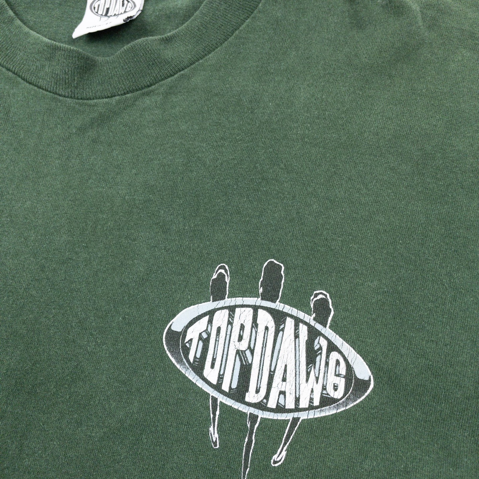 Vintage 1994 Top Dawg T-Shirt Single Stitch Double Sided New Breed Hawaii Green gallery