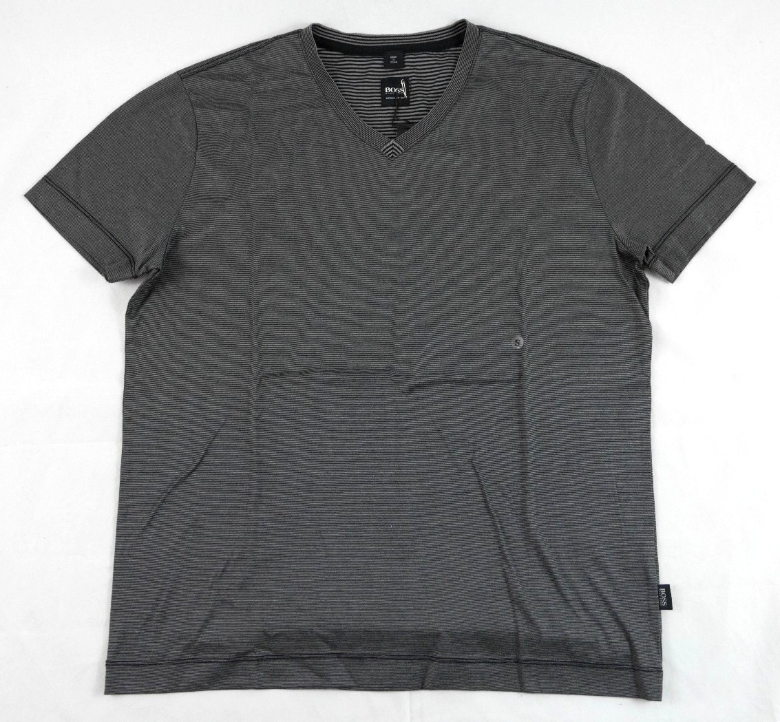 Hugo Boss GR-Messina Gray V-neck Microstriped T-Shirt Sz. S BNWT 100% Authentic gallery