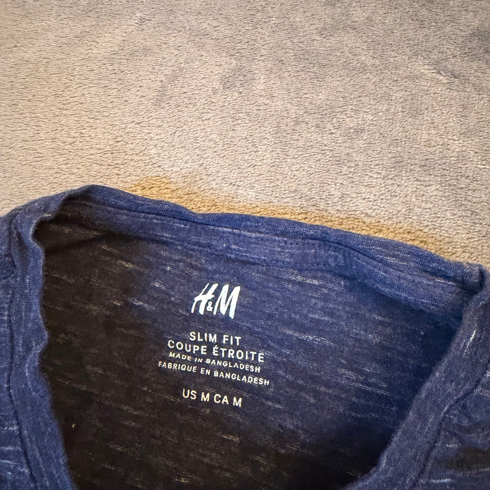 H&M Slim Fit T Shirt Mens Medium Blue Heathered Stretch Short Sleeve gallery