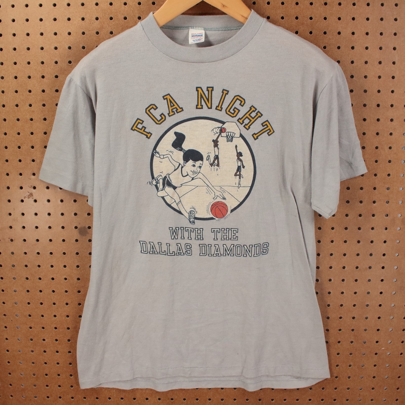 vtg Dallas Diamonds shirt basketball t-shirt LARGE vtg 80s single stitch WBL