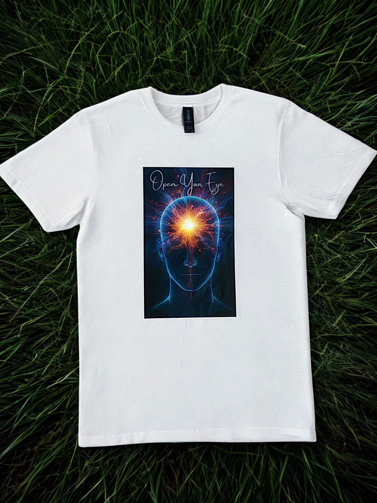 DTF Custom Made - OPEN YOUR EYE Short Sleeve T-Shirt - Black & White SML gallery