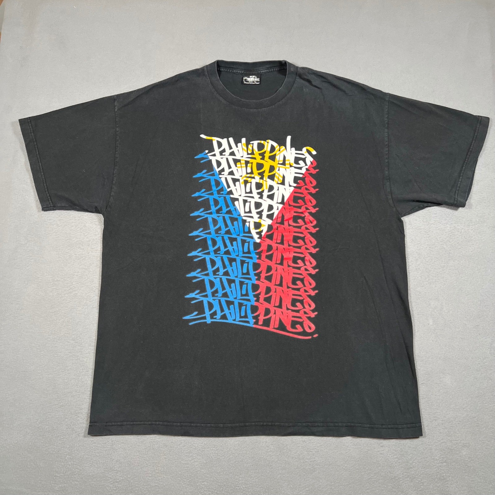 Philippines Flag Graffiti T Shirt Mens 2XL Black Cultured Roots Graphic Tee Y2K gallery