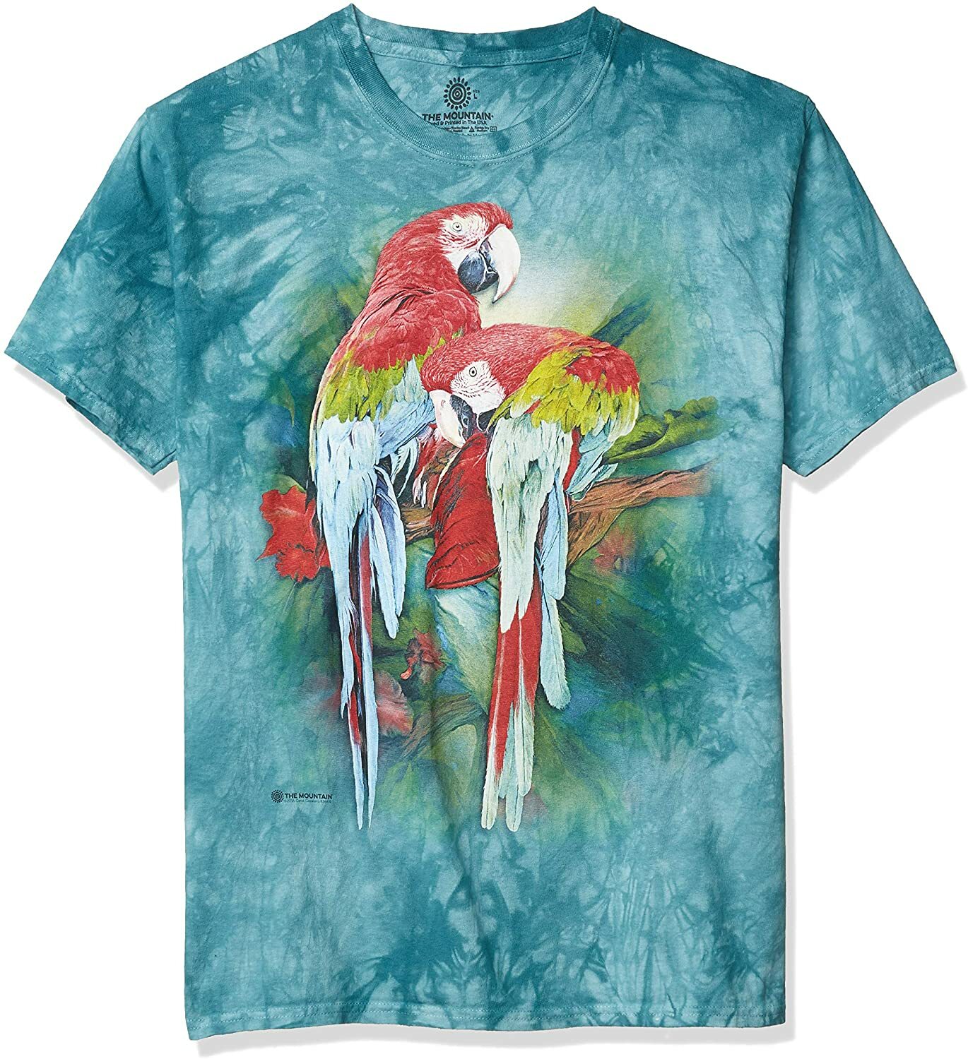 Macaw Mates Scarlet Parakeet Birds Tropical Blue Parrot The Mountain Shirt S-4X gallery